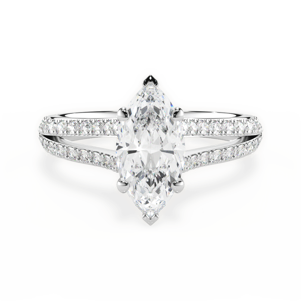 Kendra Marquise Cut Lab Grown Diamond Platinum Engagement Ring