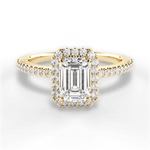 Joanne Emerald Cut Lab Grown Diamond 18Kt Yellow Gold Engagement Ring