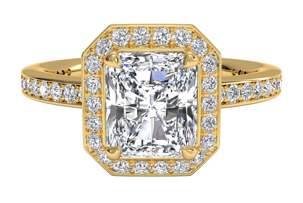 Karen Radiant Cut Lab Grown Diamond 18Kt Yellow Gold Engagement Ring