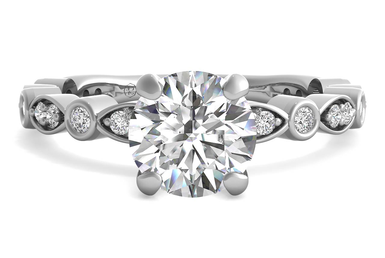 Eva Round Cut Lab Grown Diamond 18Kt White Gold Engagement Ring