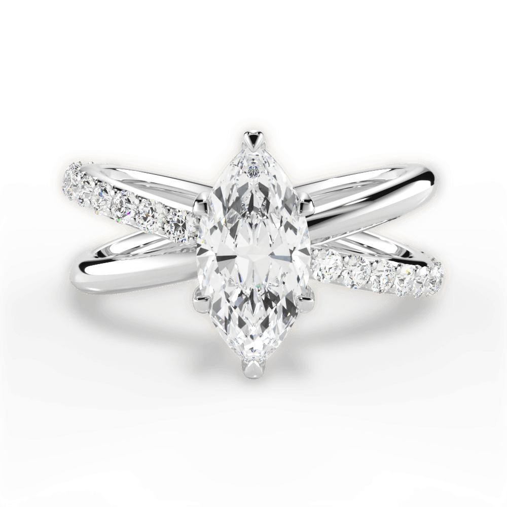 Jennifer Marquise Cut Lab Grown Diamond Platinum Engagement Ring