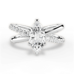 Jennifer Marquise Cut Lab Grown Diamond 14Kt White Gold Engagement Ring