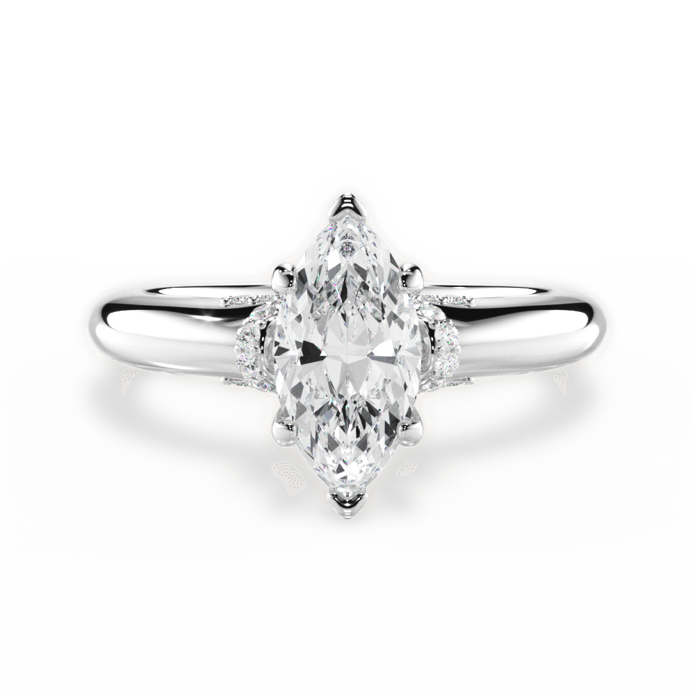 Florence Marquise Cut Lab Grown Diamond 18Kt White Gold Engagement Ring