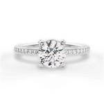 Janice Round Cut Lab Grown Diamond 18Kt White Gold Engagement Ring