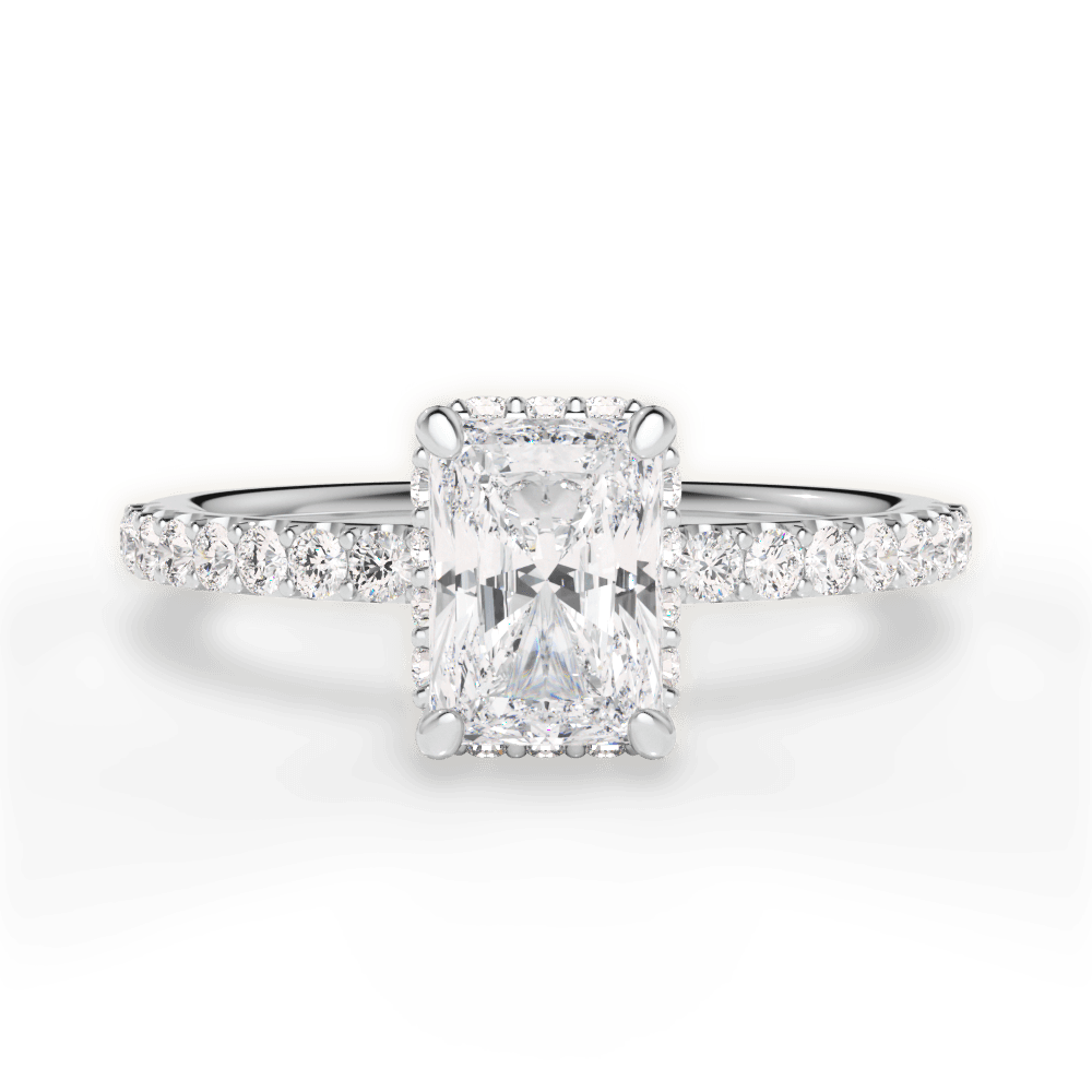 Isabella Radiant Cut Lab Grown Diamond 18Kt White Gold Engagement Ring