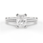 Delia Radiant Cut Lab Grown Diamond Platinum Engagement Ring
