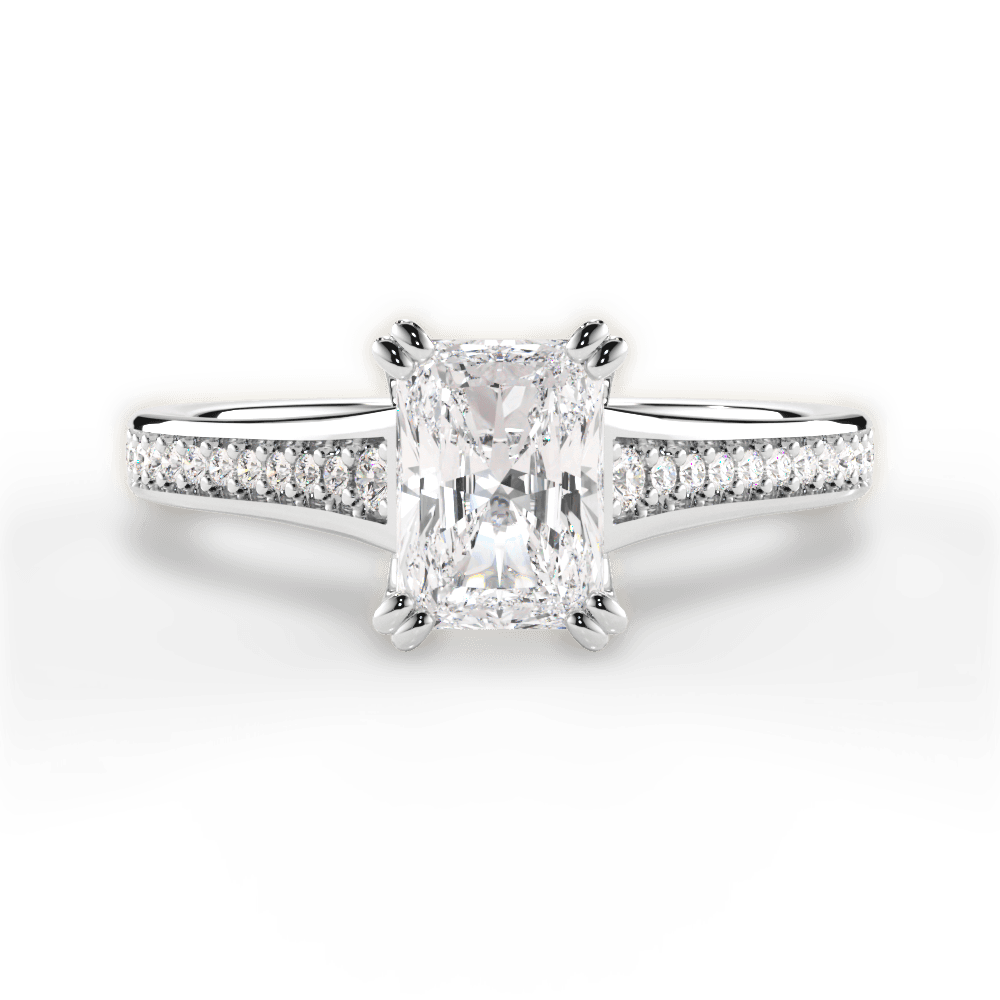 Delia Radiant Cut Lab Grown Diamond Platinum Engagement Ring
