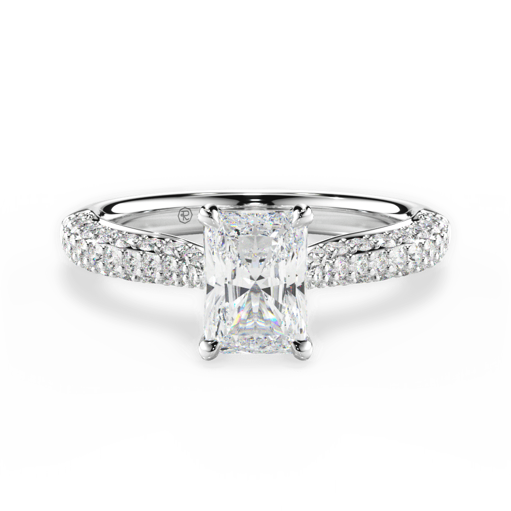Kira Radiant Cut Lab Grown Diamond 18Kt White Gold Engagement Ring