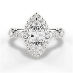 Irene Marquise Cut Lab Grown Diamond Platinum Engagement Ring