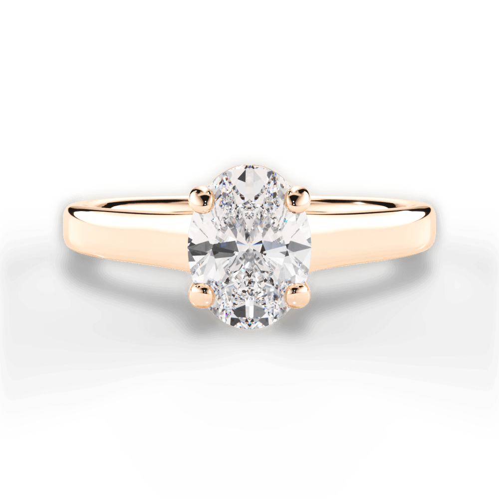 Ariana Oval Cut Lab Grown Diamond 18Kt Rose Gold Engagement Ring