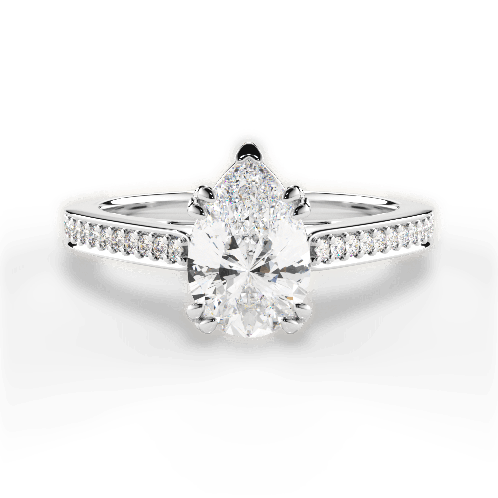Denise Pear Cut Lab Grown Diamond 14Kt White Gold Engagement Ring