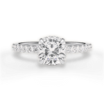 Isabella Cushion Cut Lab Grown Diamond Platinum Engagement Ring