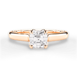 Carrie Asscher Cut Lab Grown Diamond 18Kt Rose Gold Engagement Ring