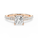 Laura Princess Cut Lab Grown Diamond 18Kt Rose Gold Engagement Ring