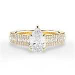 Lynn Pear Cut Lab Grown Diamond 18Kt Yellow Gold Engagement Ring