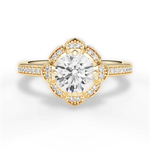 Hayley Round Cut Lab Grown Diamond 18Kt Yellow Gold Engagement Ring