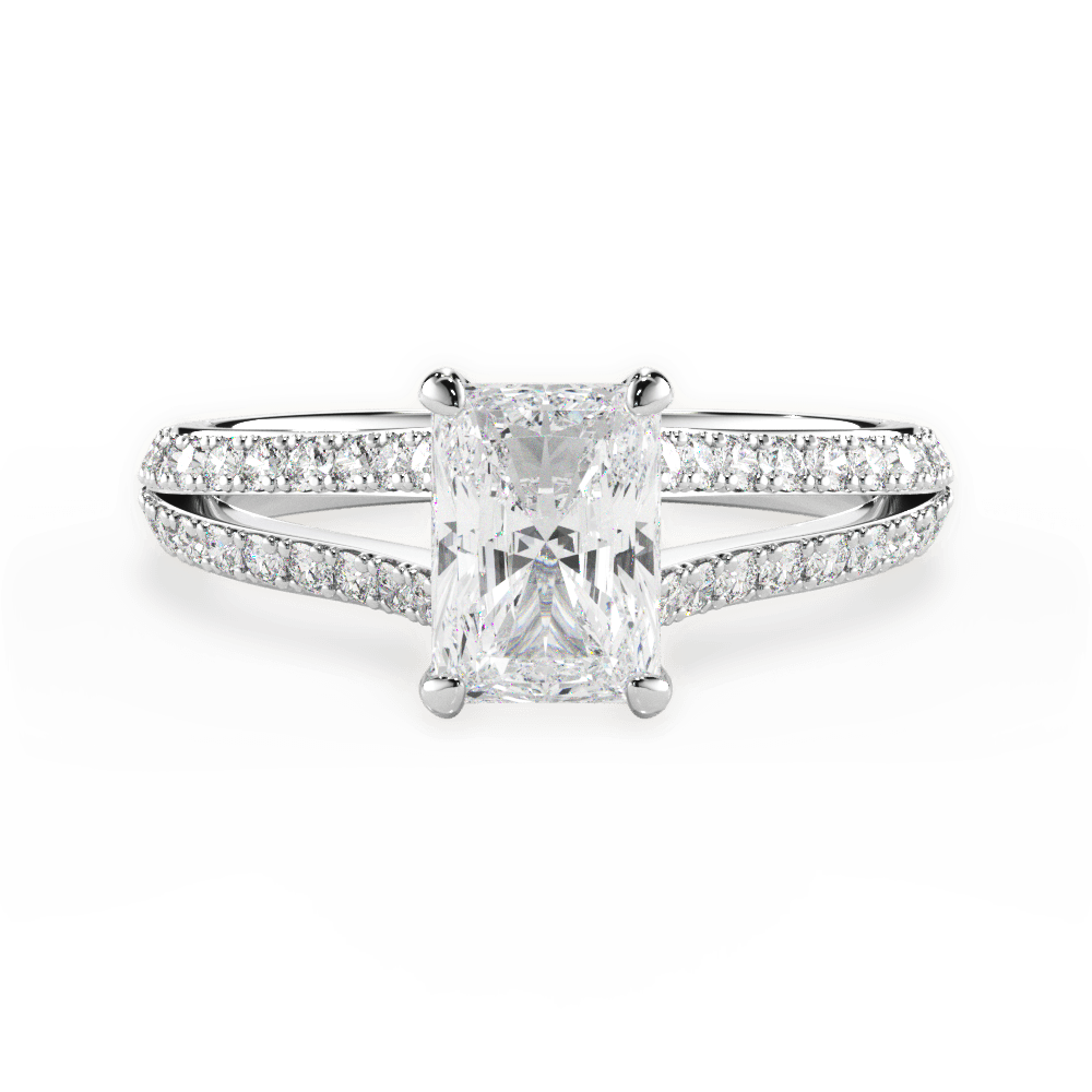 Kendra Radiant Cut Lab Grown Diamond 18Kt White Gold Engagement Ring