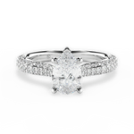 Kira Pear Cut Lab Grown Diamond 18Kt White Gold Engagement Ring