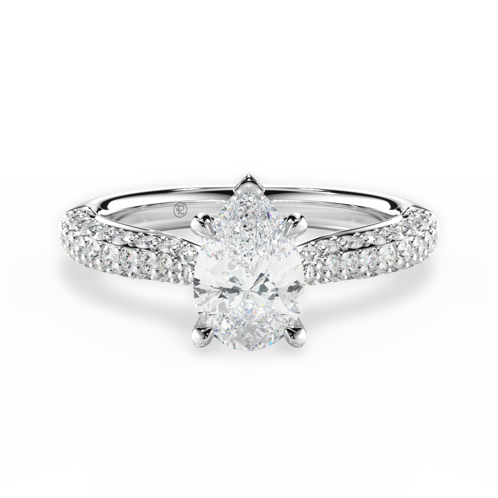 Kira Pear Cut Lab Grown Diamond Platinum Engagement Ring