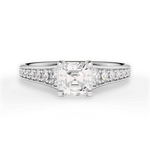 Leslie Asscher Cut Lab Grown Diamond Platinum Engagement Ring