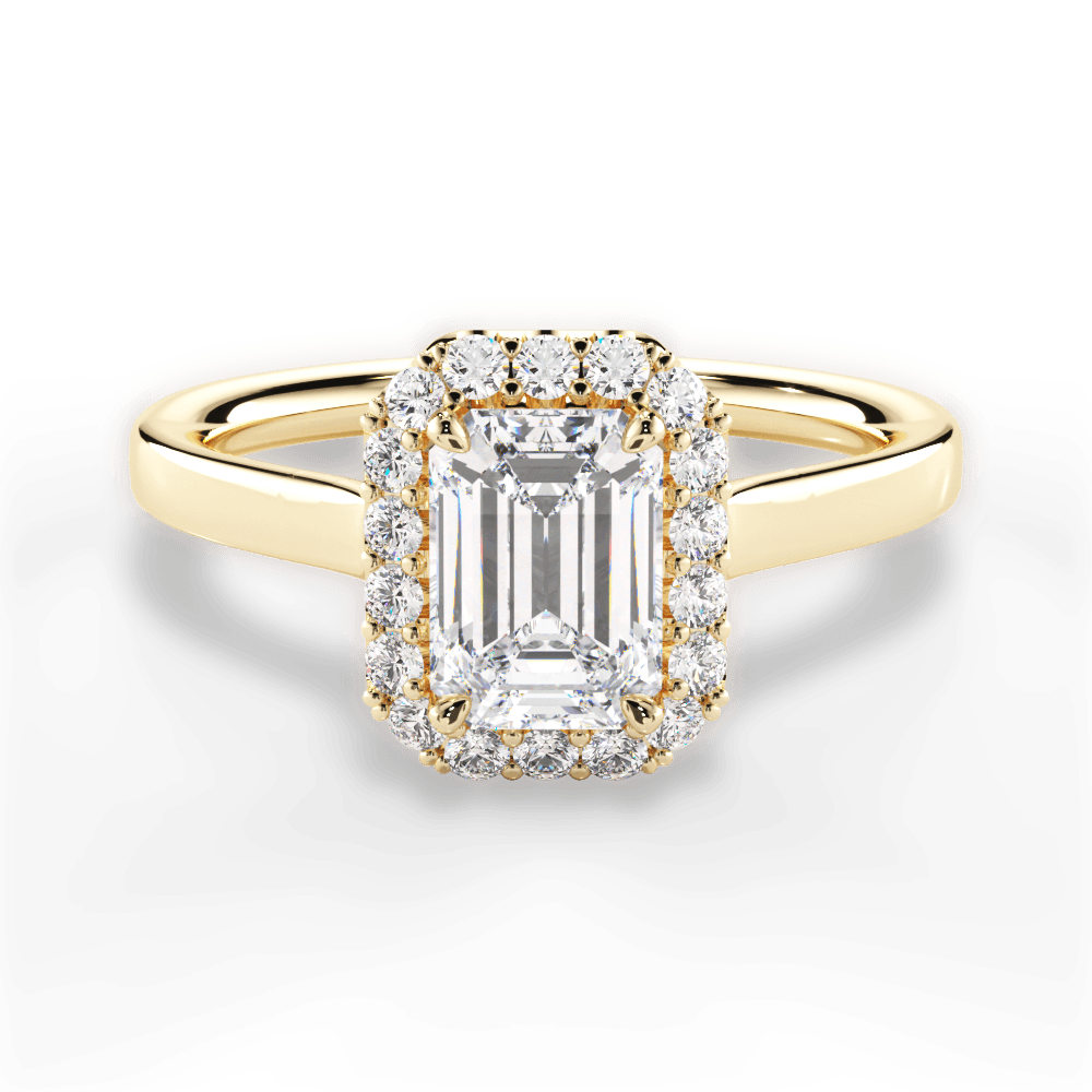 Fiona Emerald Cut Lab Grown Diamond 18Kt Yellow Gold Engagement Ring