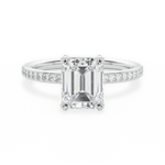 Janice Emerald Cut Lab Grown Diamond 14Kt White Gold Engagement Ring