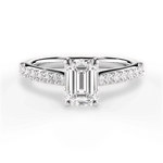 Elizabeth Emerald Cut Lab Grown Diamond Platinum Engagement Ring