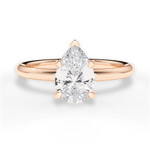 Brenda Pear Cut Lab Grown Diamond 18Kt Rose Gold Engagement Ring