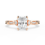 Cassie Radiant Cut Lab Grown Diamond 18Kt Rose Gold Engagement Ring
