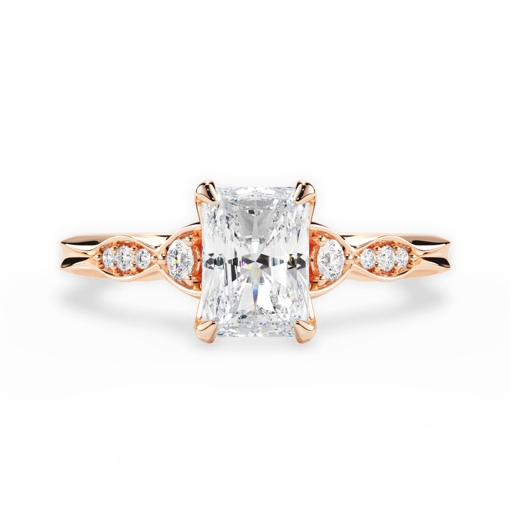 Cassie Radiant Cut Lab Grown Diamond 18Kt Rose Gold Engagement Ring