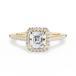 Jeanne Asscher Cut Lab Grown Diamond 18Kt Yellow Gold Engagement Ring