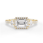 Kara Emerald Cut Lab Grown Diamond 18Kt Yellow Gold Engagement Ring
