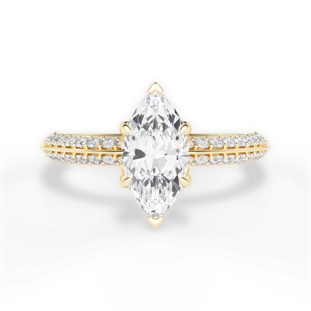 Gail Marquise Cut Lab Grown Diamond 18Kt Yellow Gold Engagement Ring
