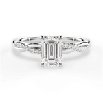 Charlotte Emerald Cut Lab Grown Diamond 14Kt White Gold Engagement Ring