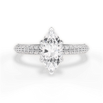Gail Marquise Cut Lab Grown Diamond Platinum Engagement Ring