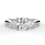 Dorothy Round Cut Lab Grown Diamond Platinum Engagement Ring