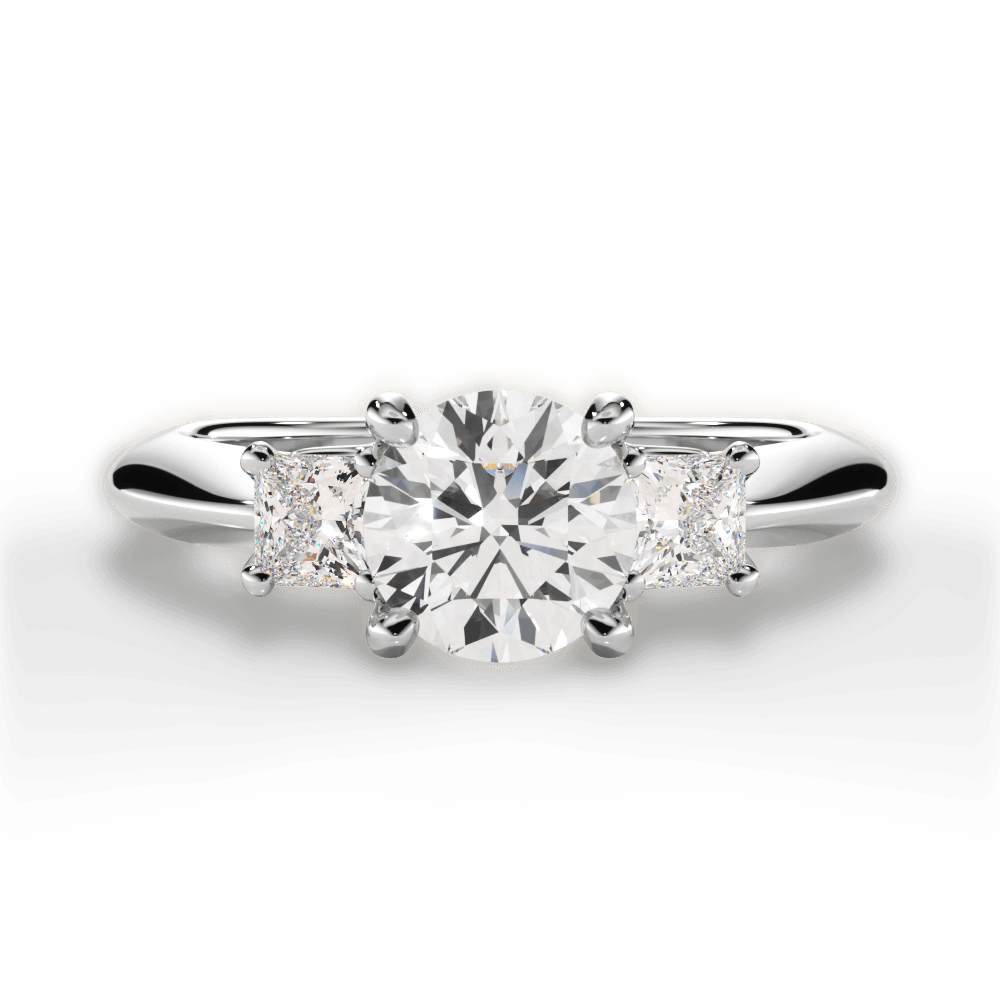 Dorothy Round Cut Lab Grown Diamond Platinum Engagement Ring
