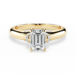 Florence Emerald Cut Lab Grown Diamond 18Kt Yellow Gold Engagement Ring