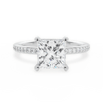 Janice Princess Cut Lab Grown Diamond 18Kt White Gold Engagement Ring