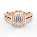 Mackenzie Emerald Cut Lab Grown Diamond 18Kt Rose Gold Engagement Ring