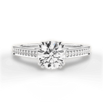 Denise Round Cut Lab Grown Diamond Platinum Engagement Ring