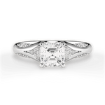 Isabel Asscher Cut Lab Grown Diamond Platinum Engagement Ring