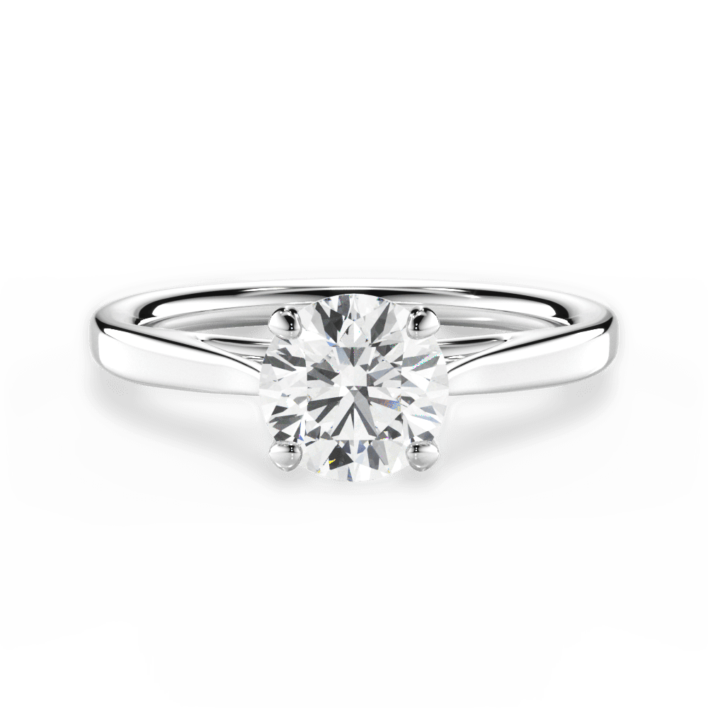 Angie Round Cut Lab Grown Diamond 18Kt White Gold Engagement Ring