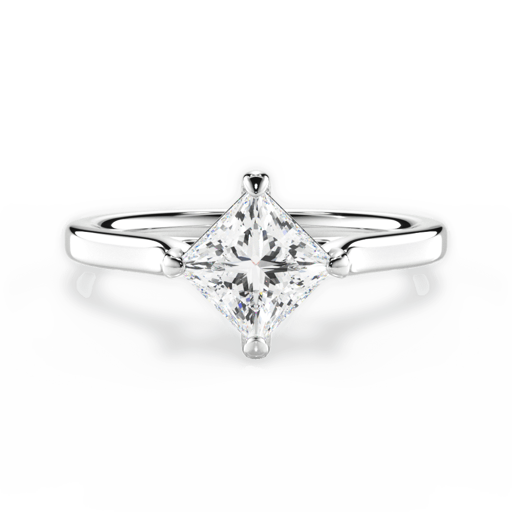 Bernadette Princess Cut Lab Grown Diamond 18Kt White Gold Engagement Ring