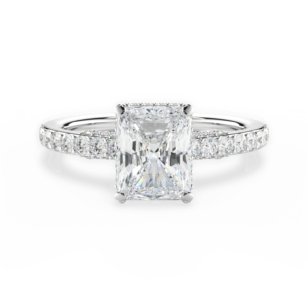Laura Radiant Cut Lab Grown Diamond 14Kt White Gold Engagement Ring