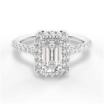 Ingrid Emerald Cut Lab Grown Diamond Platinum Engagement Ring
