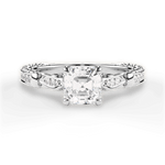 Gabriela Asscher Cut Lab Grown Diamond Platinum Engagement Ring