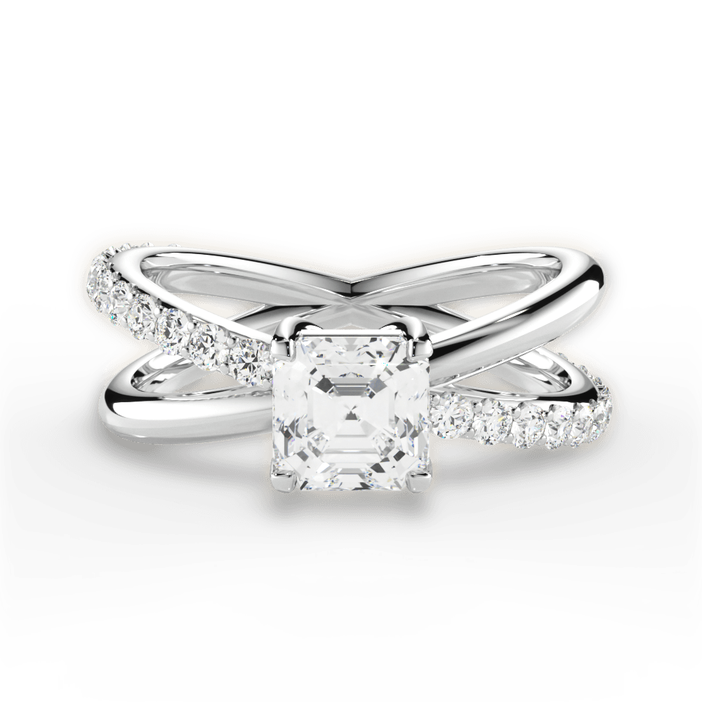 Jennifer Asscher Cut Lab Grown Diamond Platinum Engagement Ring