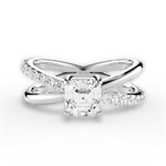 Jennifer Asscher Cut Lab Grown Diamond 18Kt White Gold Engagement Ring