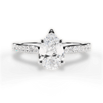 Frances Pear Cut Lab Grown Diamond 14Kt White Gold Engagement Ring